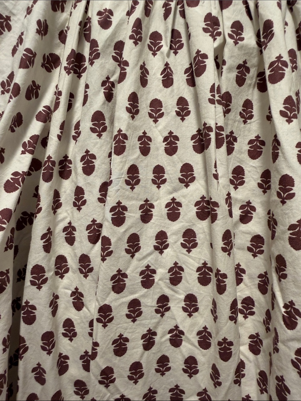RHODE Cream Blouse with Burgundy Floral Motif - Picture 2 of 3